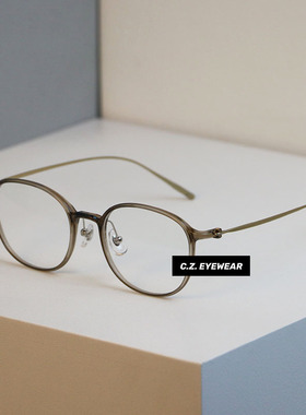 CHOZEN/6g超轻显白冷茶色细框高级感眼镜架女方圆脸高度近视眼镜
