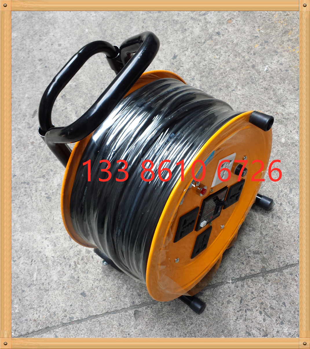 移动拖线盘 电缆盘 卷线盘2*1.5平方 50米 220V 带漏电保护 2X1.5