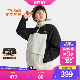 安踏儿童男大童摇粒绒运动上衣2025冬款 上新舒适保暖中大童厚外套