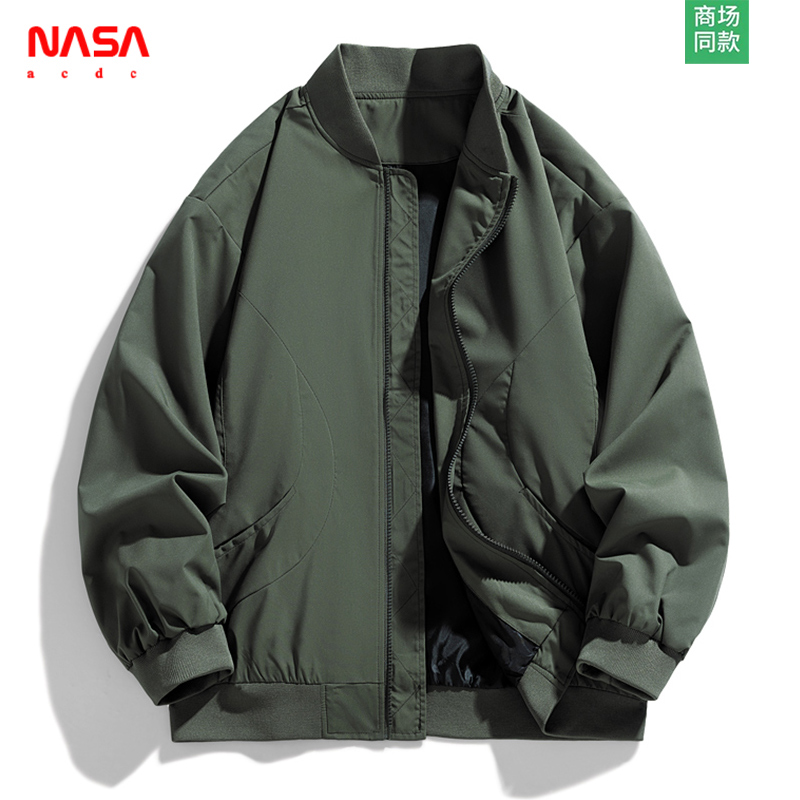 NASA春秋潮牌飞行服男女同款情侣休闲高街宽松外套冬季加棉棒球服