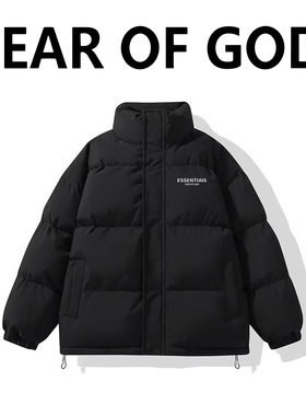 FOG立领棉服essentials男女情侣加绒加厚防风冬季抗寒拉链外套