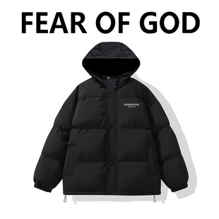 ESSENTIALS连帽棉服男女情侣加绒加厚防风防水宽松冬季 抗寒外套