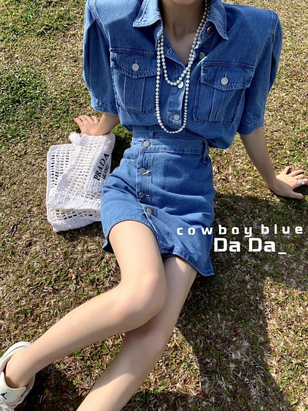 DaDa洋气牛仔外套+时尚半身高腰短裙两件套装 夏季新款女穿搭