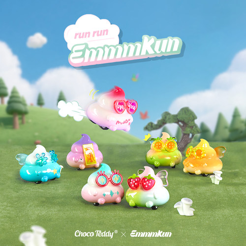 Emmmkun啾啾跑四轮回力车系列盲盒生日礼物桌面摆设玩具车