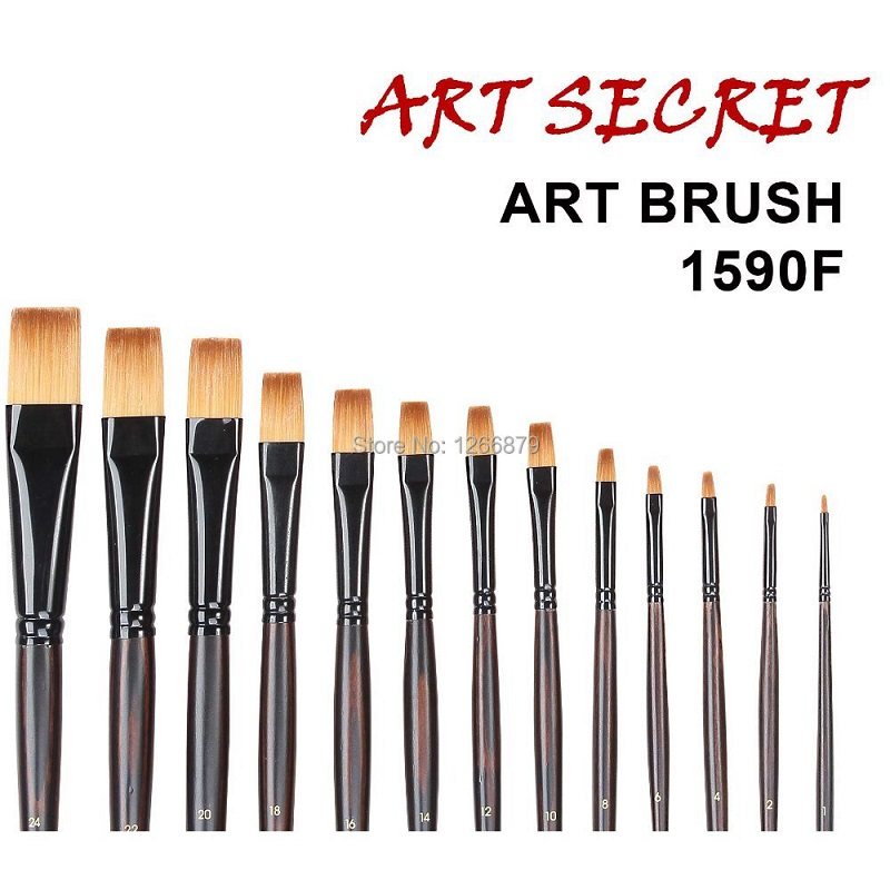 韩国进口尼龙毛动物毛1590f平形专业水彩油画丙烯笔水粉油漆画笔