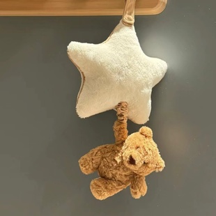 英国正品jellycat巴塞罗熊八音盒音乐拉铃柔软玩具音乐拉铃挂件新