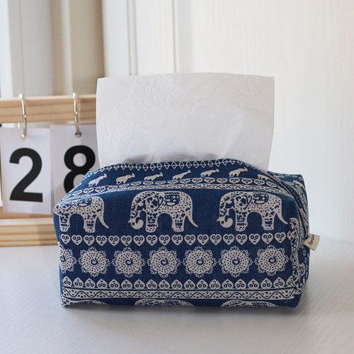 棉麻布艺纸巾盒客厅车载抽纸盒