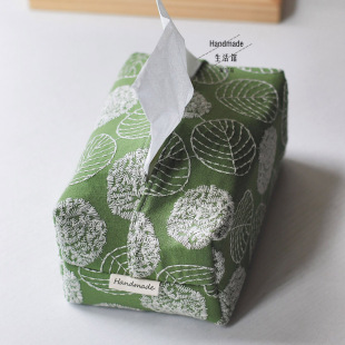 棉麻布艺纸巾盒刺绣北欧日系纸巾套纸巾袋车载纸抽盒收纳皆川明风
