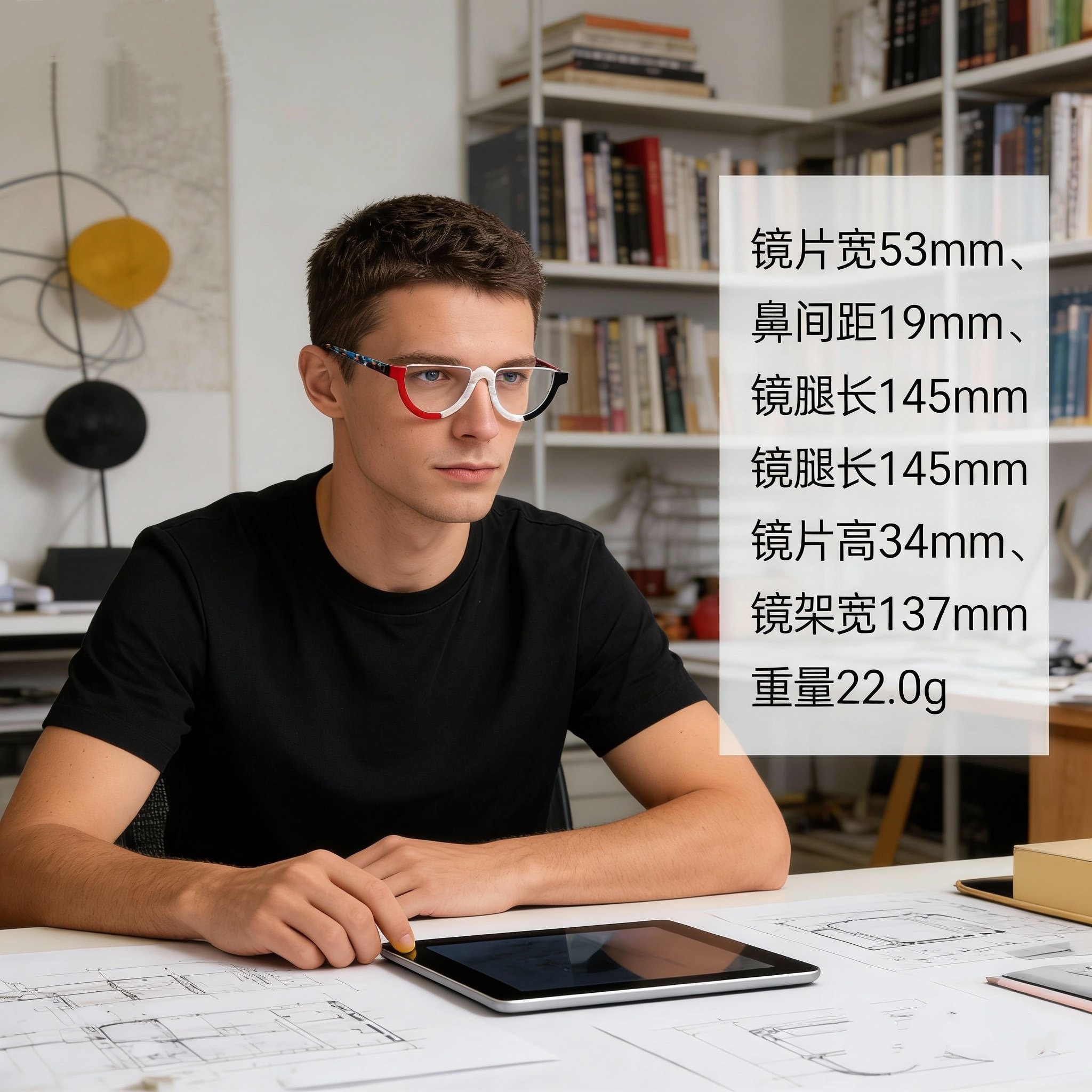 新款多色磨砂半圆拼料板材眼镜框男女款怪咖可配近视镜防蓝光