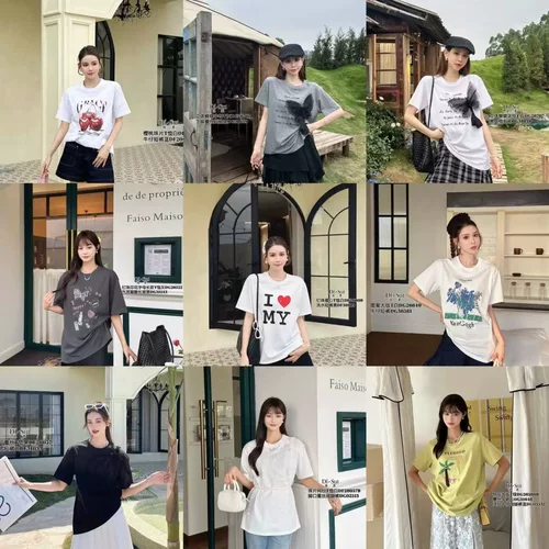 现货特价DI-SUI女春夏2025印花宽松大版T恤女短袖慵懒风上衣福利