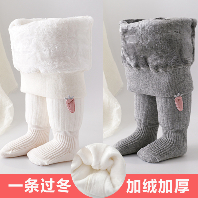 婴幼儿冬季加绒加厚外穿连裤袜