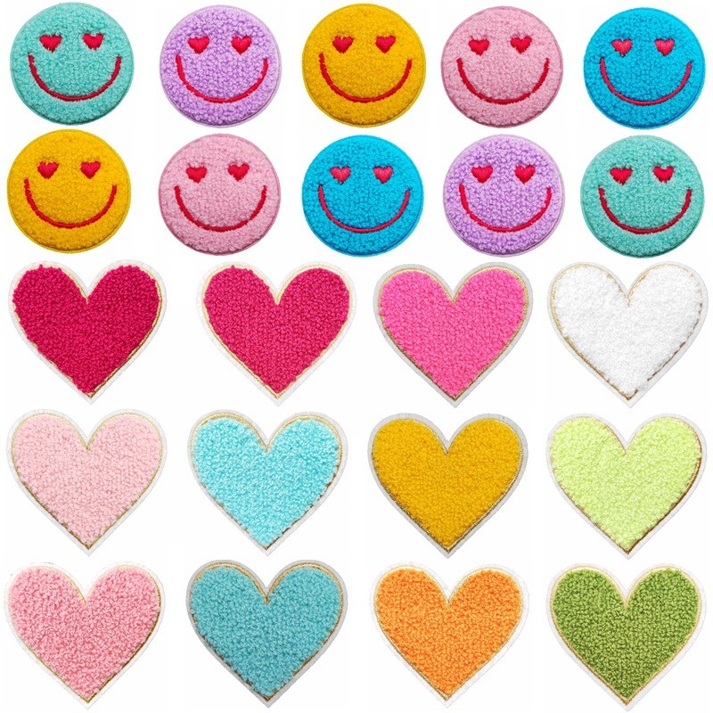 大号diy彩色爱心毛巾绣包补丁贴