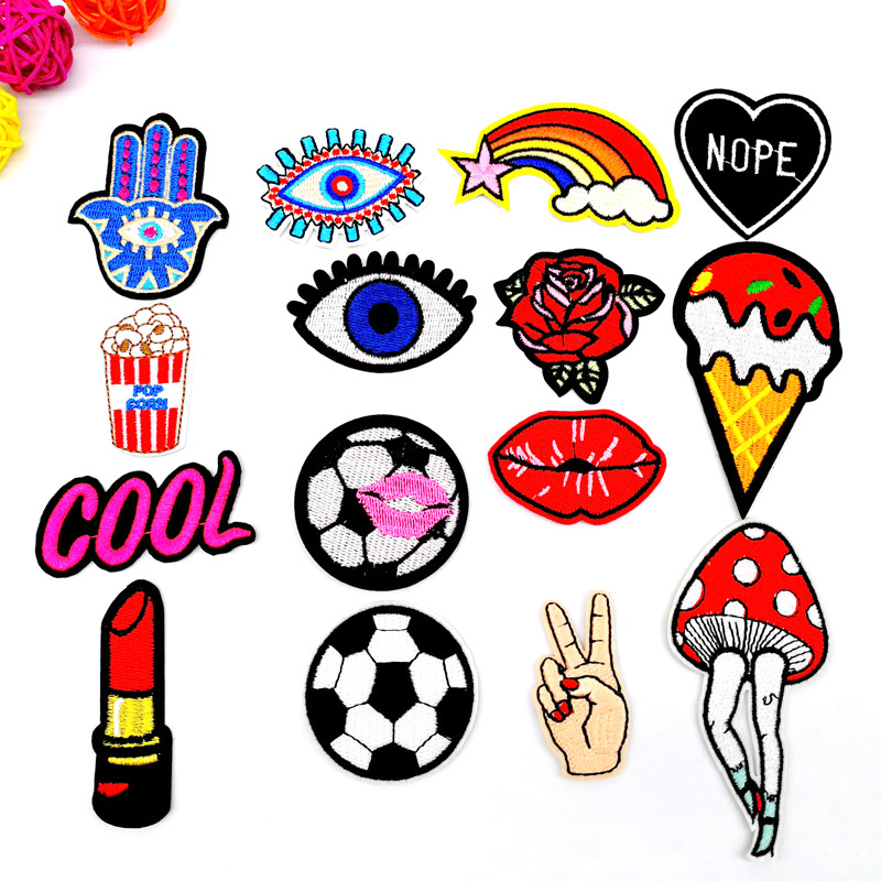 卡通刺绣儿童衣服补丁diy破洞