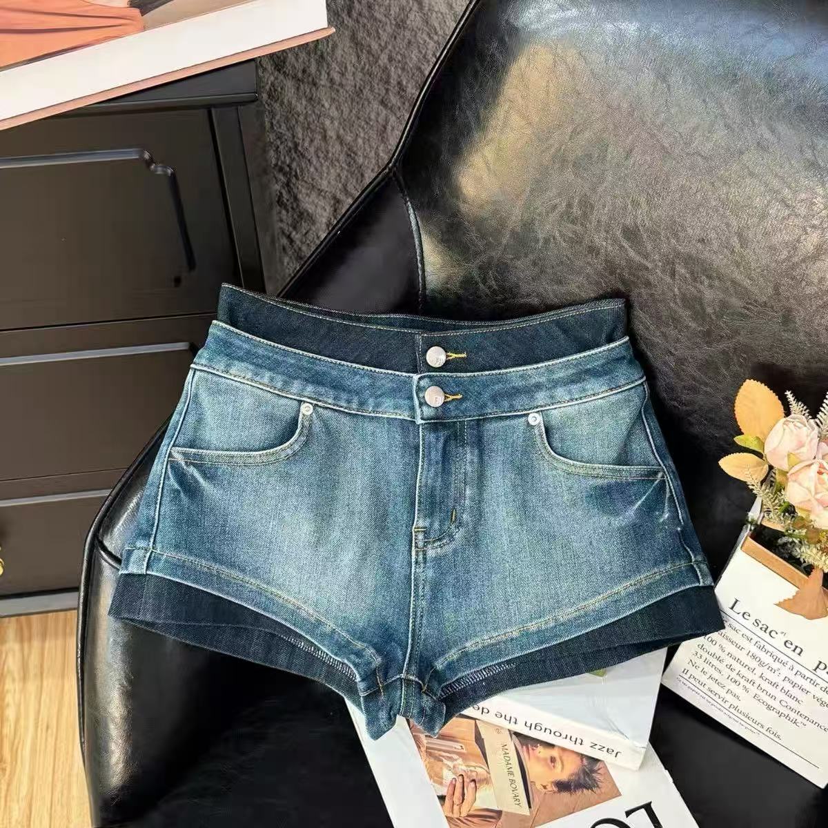 高腰牛仔裤显瘦牛仔裤休闲短裤子