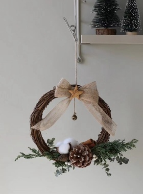 藤编圆环环创吊饰创意装饰摆件