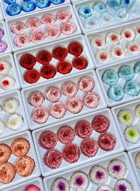 永生花干花A级3-5cm玫瑰奥斯汀招财猫圣诞节母亲节礼物制作材料