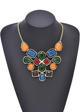 2024新款双色镶钻夜店风格项链