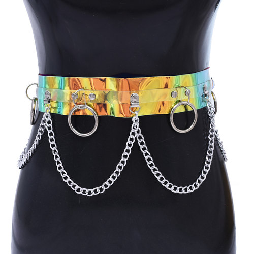 Y2K辣妹镭射腰链身体链配饰女