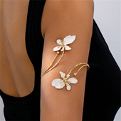 跨境欧美滴油花朵开口臂镯夸张设计感彩色花卉臂钏海边度假风手饰