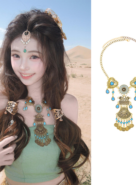 新款复古金流苏项链女