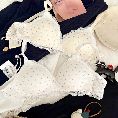 法式碎花蕾丝边新款文胸套装