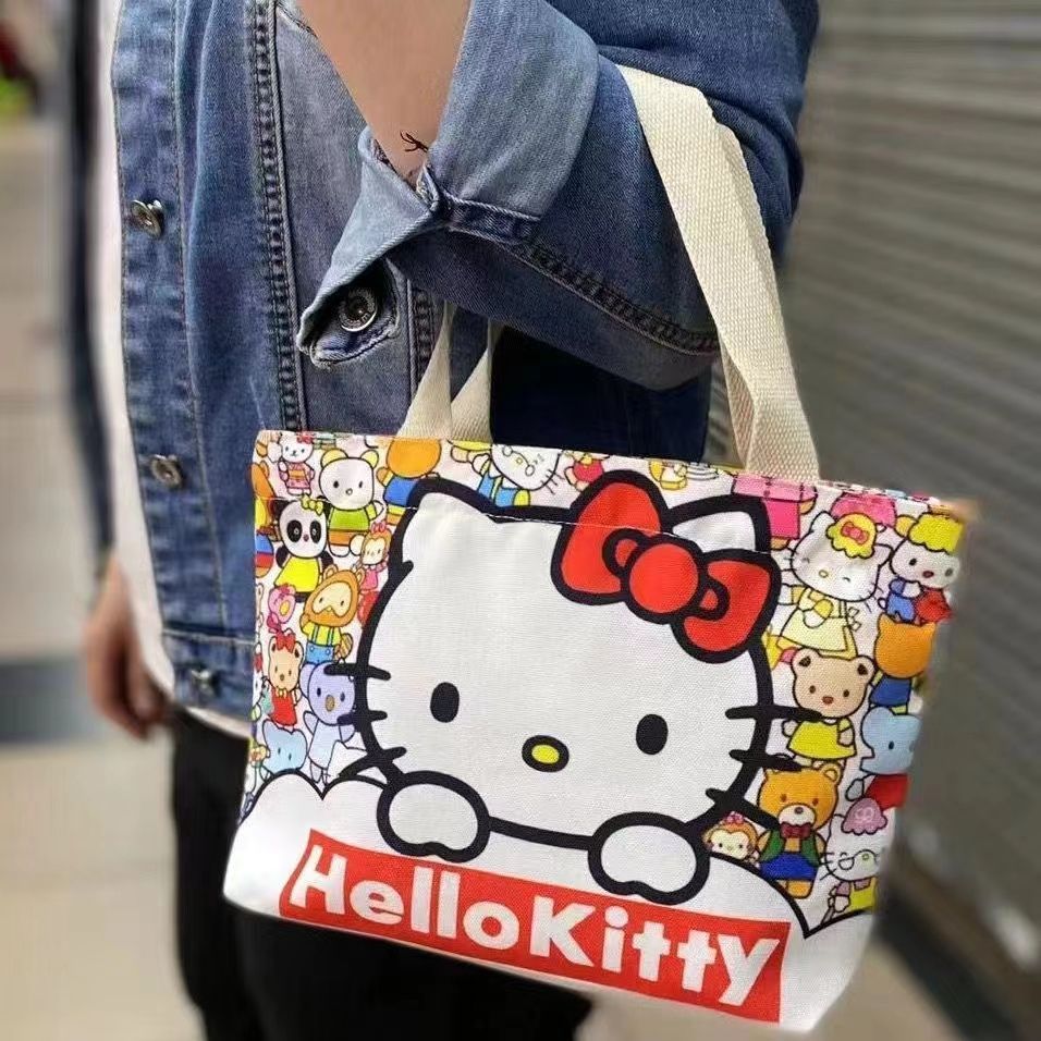 2025帆布包新款可爱卡通手提轻便袋大容量购物包学生休闲书包