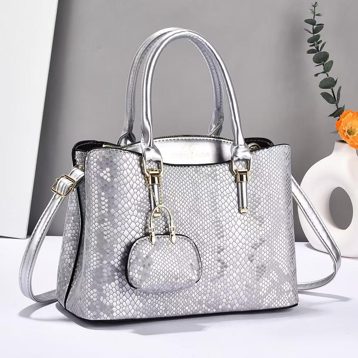 高档女包2025新款潮流时尚蛇纹手提包欧美质感单肩斜挎包