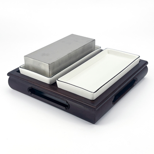 创意荷叶饼夹梅菜扣肉餐具模具长条方形饭店专用盘子酒店特色菜盘