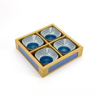 日式酒店创意餐具竹木质分格盘组合套装干果日料茶点餐前小吃盘子