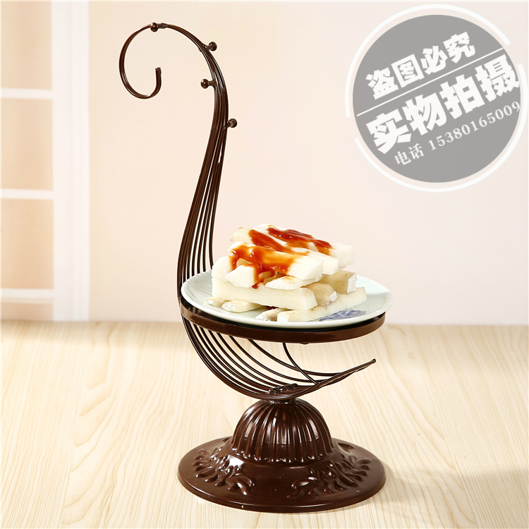新款创意铁艺特色餐具艺术铁架子异形明档展示菜摆台高档会所酒店
