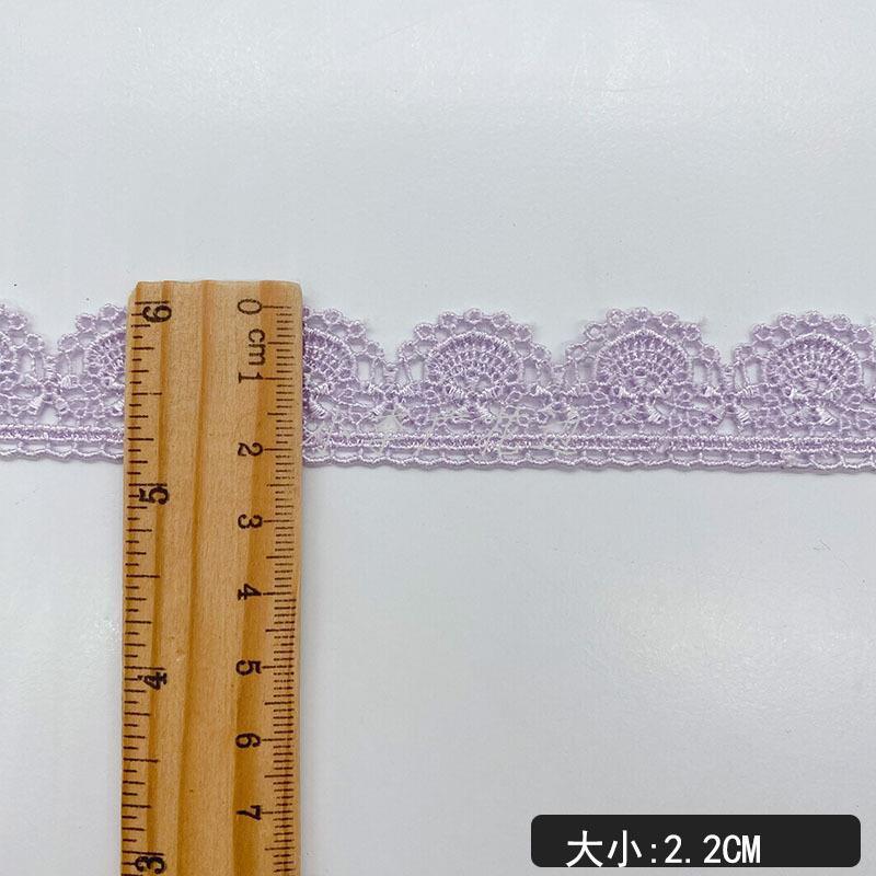 蕾丝花边彩色刺绣单边涤纶丝条码连衣裙女装服饰辅料水溶花边