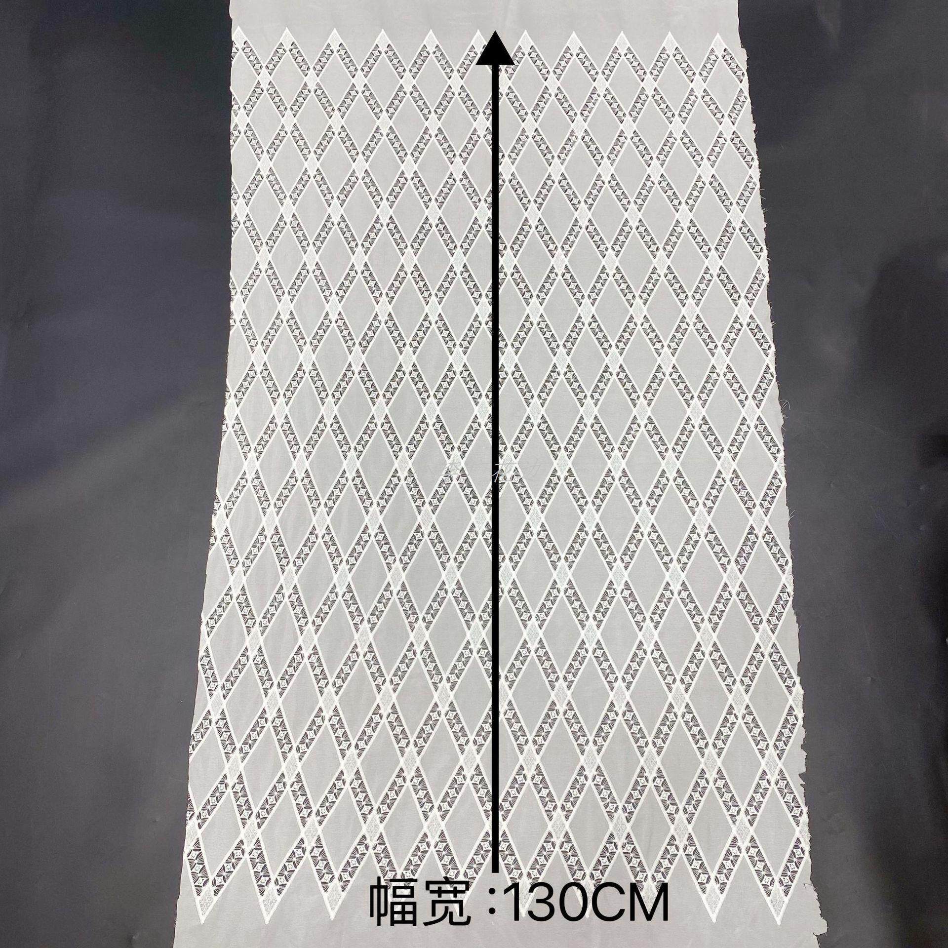 牛奶丝激光满幅蕾丝菱形镂空童装服饰连衣裙服装雪纺刺绣花边