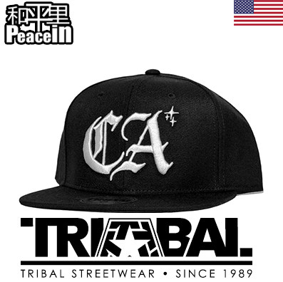 【北京现货】Tribal gear官网购回snapback 黑色街头匪帮哥特字体