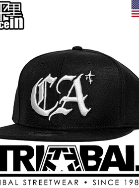 【北京现货】Tribal gear官网购回snapback 黑色街头匪帮哥特字体