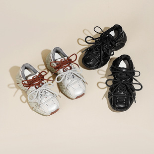 跑步鞋 2025秋冬新款 女休闲运动鞋 网面厚底增高德训鞋 子 6cm老爹鞋