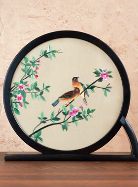 手工双面绣刺绣摆台苏绣摆件家居饰品结婚乔迁商务伴手礼文创礼品