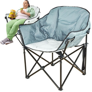 三只蜗牛户外折叠椅便携式露营装备加棉加大承重椅子加粗扶手椅
