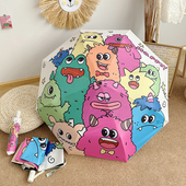 可爱小怪兽全自动雨伞晴雨伞黑胶防晒防紫外线晴雨两用学生女便携