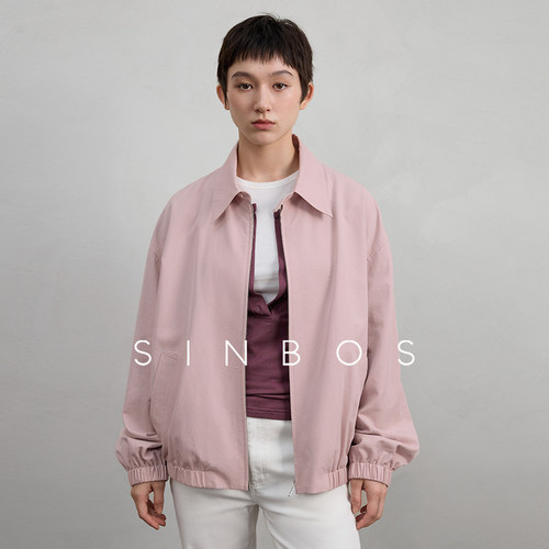 【汤曼妮粉丝专享】SINBOS柏林纪事 松弛感翻领莱赛尔女夹克外套
