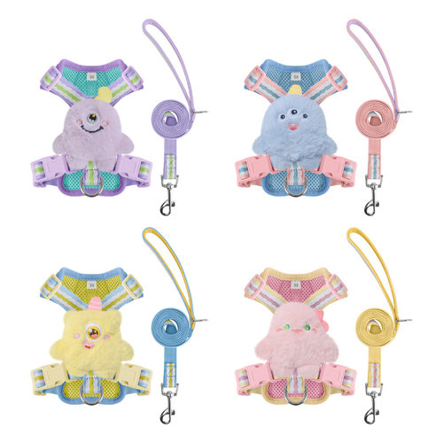 背心式狗狗牵引绳防挣脱中小型犬宠物胸背带遛狗绳子泰迪比熊用品