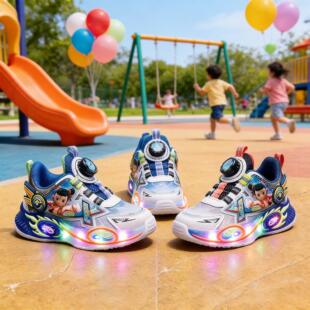 哪吒春季儿童运动鞋男童透气轻便跑步鞋女童软底防滑百搭潮流童鞋