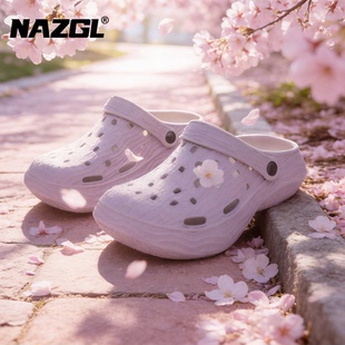 情侣款洞洞鞋男女夏季外穿厚底增高防滑透气居家浴室沙滩百搭凉拖