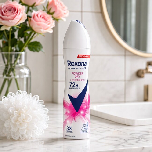 Rexona 蕊娜制汗爽身喷雾亮白干爽135ML香港进口无刺激持久香体版