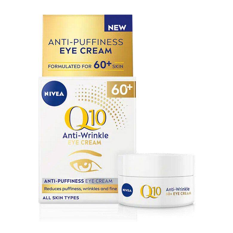 妮维雅Q10眼霜20ml60+抗皱抗浮肿凝水活采眼部去细纹去黑眼圈提拉