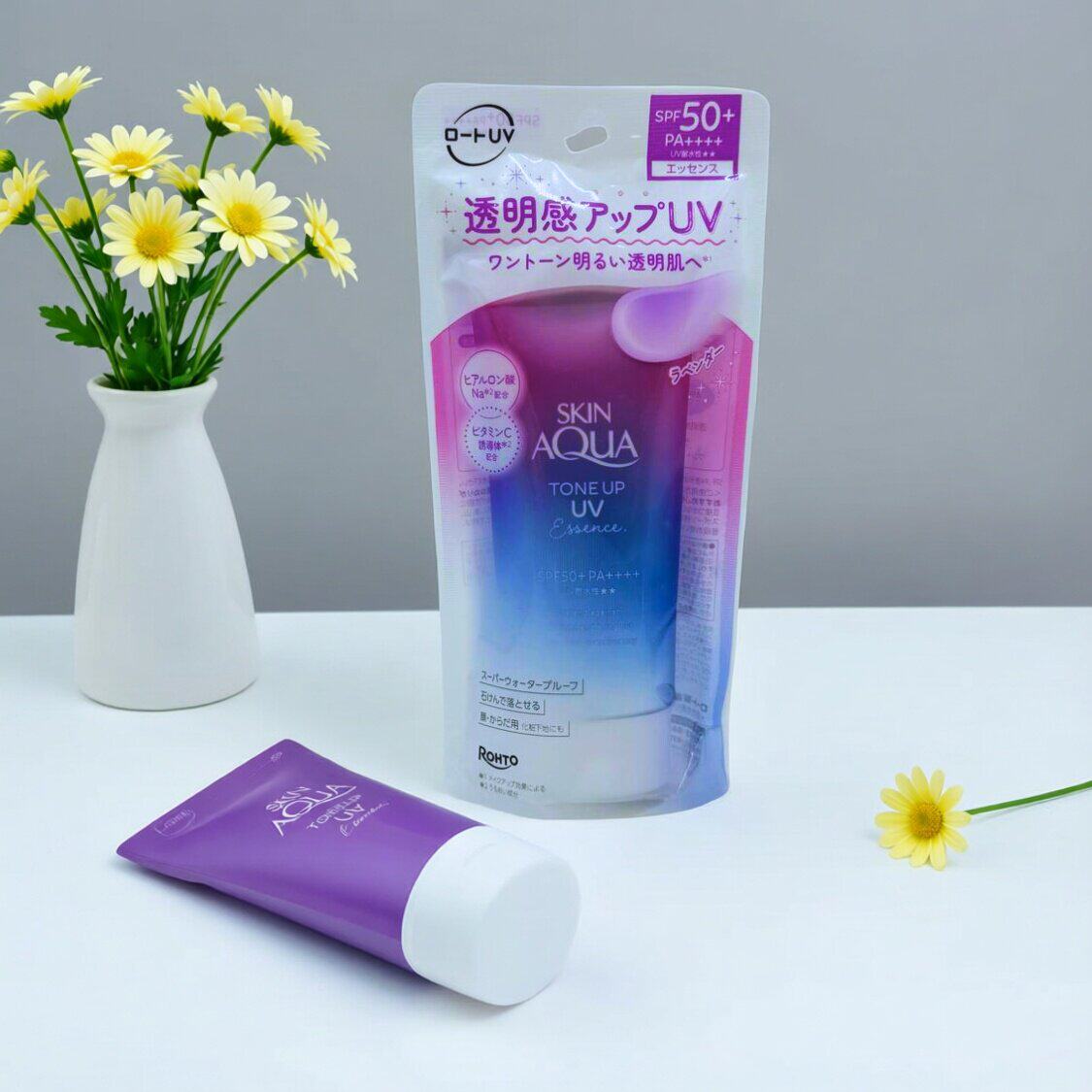 乐敦ROHTO新版美肌薰衣草防晒饰底隔离乳80g透明清爽SPF50+PA++++