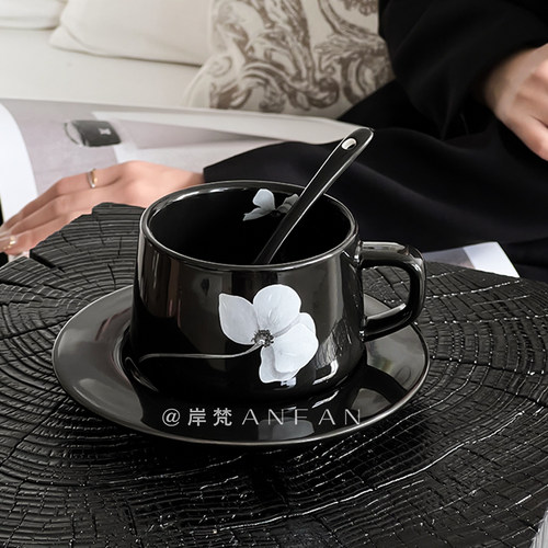 复古鸢尾花咖啡杯碟套装