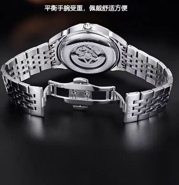 纯机械手表男款全自动上弦防水简约静音考研高考国考学生考试专用