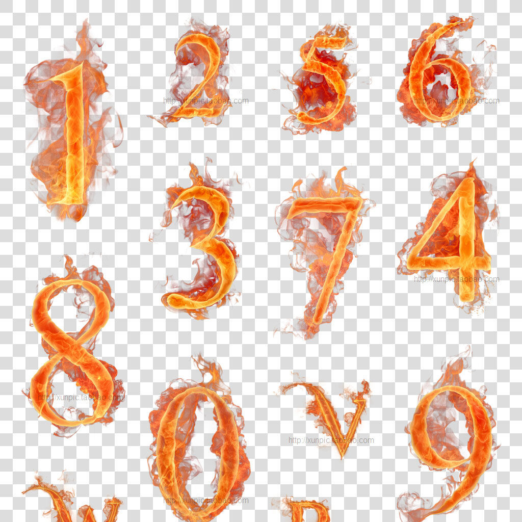 火焰字图片火焰字母火焰数字模板 免抠图片大全 数字 字母 png 免