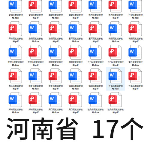 河南省17个地级市市深度旅游攻略PDF+Word格式旅游全国旅游假日