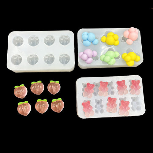 迷你桃子小熊云朵硅胶滴胶模具